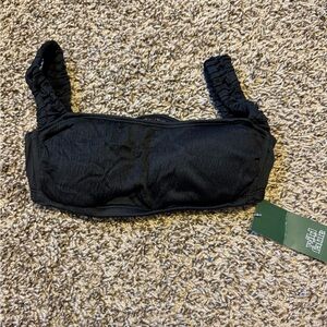 Wild Fable Black Ruched Bikini Top